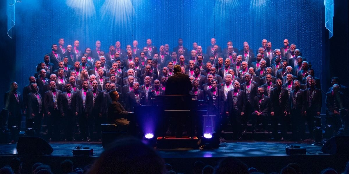 Close view of GMCSF singers performing together on stage.